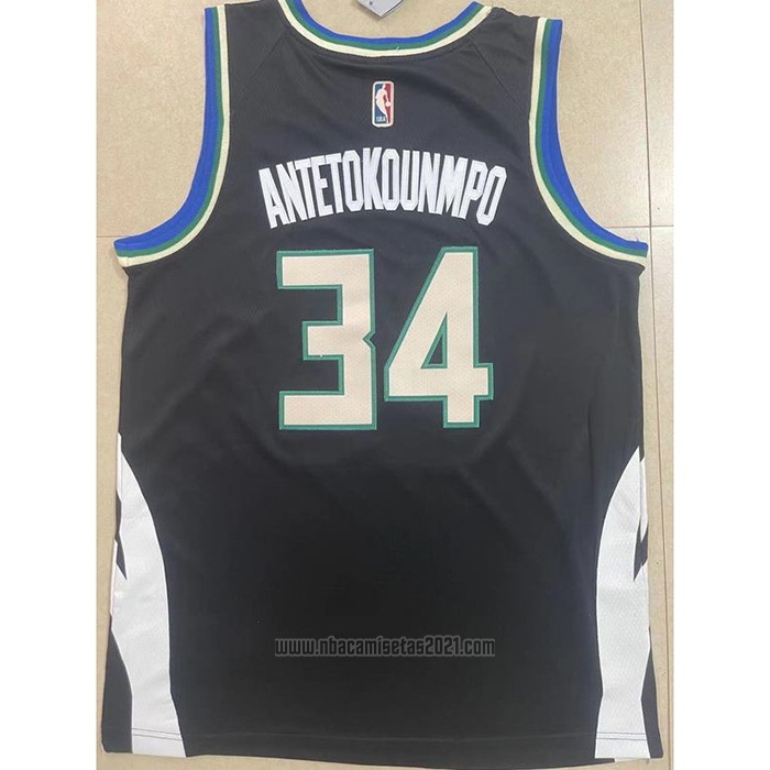 Camiseta Milwaukee Bucks Giannis Antetokounmpo #34 Statement 2022-23 Negro
